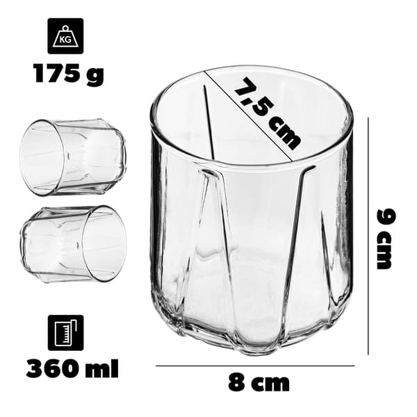 KADAX Glas för Whisky, Drycker, Juice, Vatten 360ml Presentset med 2