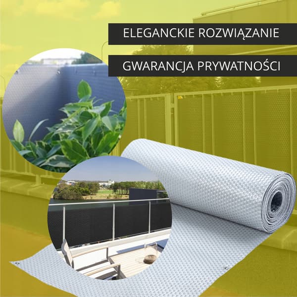 KADAX Technorattan Balkongskydd 0,9x1M Ljusgrå Premium Specialmatta