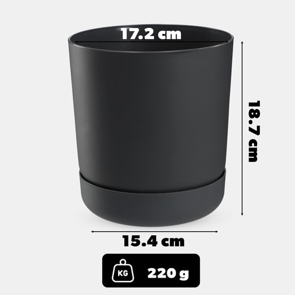 KADAX Blomkruka med blomställning, lock, rund skål, 17 cm, antracit