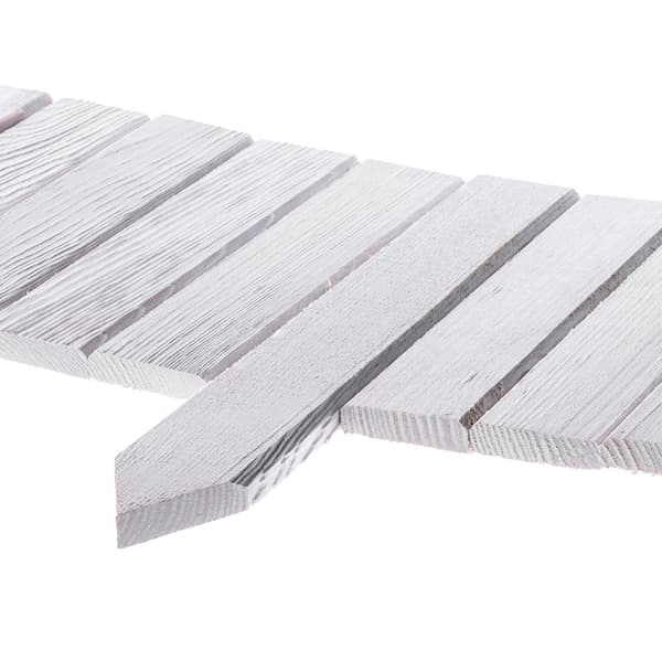 KADAX Palisade Trädgårdskant Trä Gräsmatta Indrivet Vitt 20x116