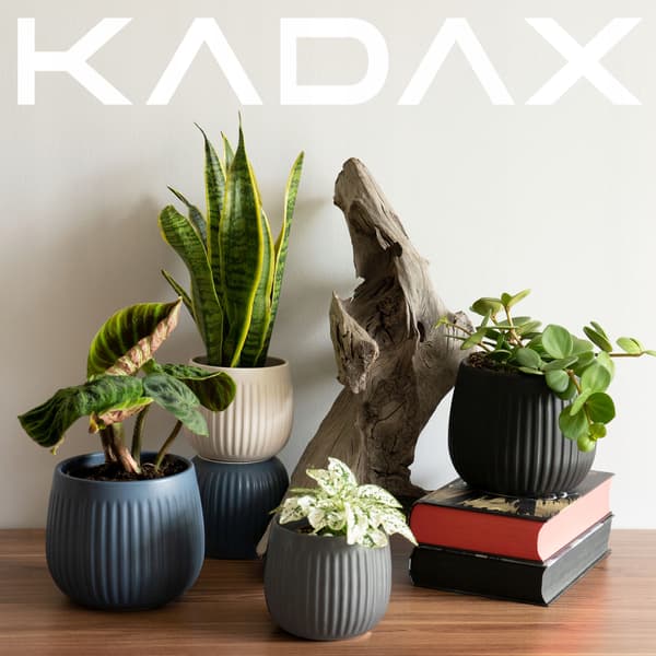 KADAX Keramik Urtepotte, Urtepotte, Rund, 14 cm, Grå