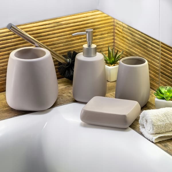 KADAX Tvålpump för flytande tvål 400ml beige keramikbehållare 2 st
