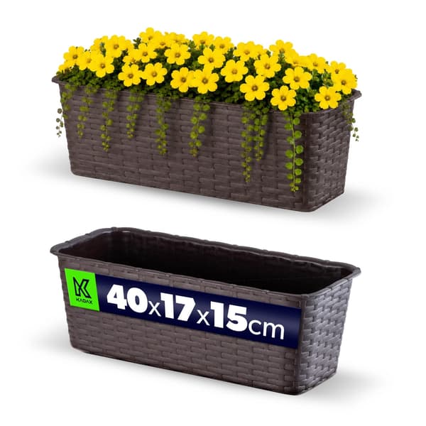 KADAX Balkonglåda 40 cm Blomkruka Blomkruka Balkong Brun