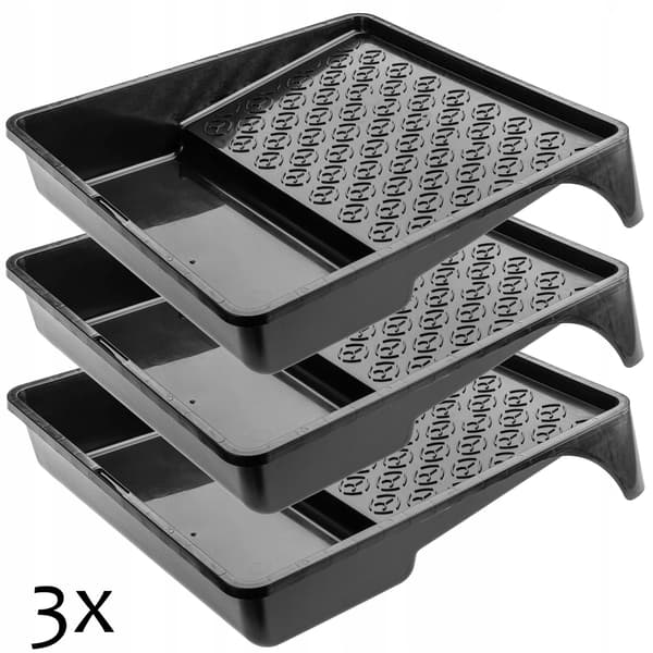 KADAX Stor Malerbakke 320x350 mm Til Malerrulle Sæt Sort 3 stk.