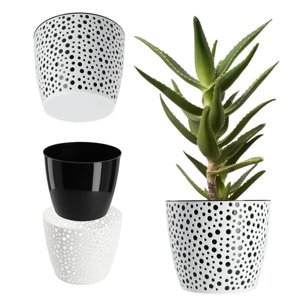 KADAX Blomkruka, Blomkruka, Runt Lock, Plast Blomställ, 15cm, Svart