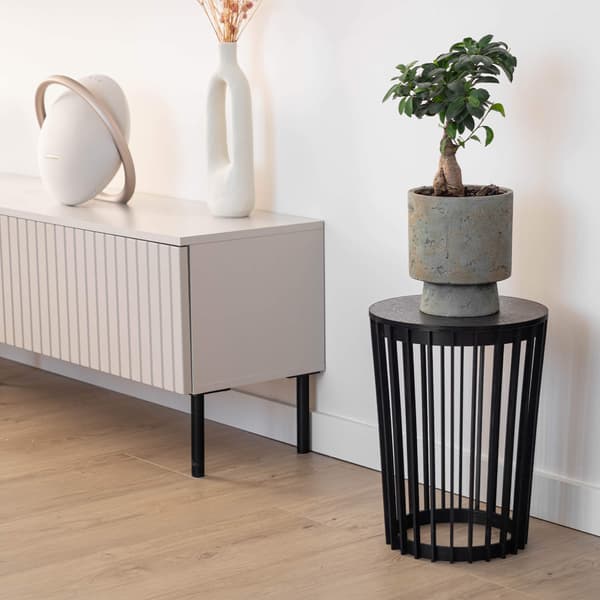 KADAX Urtepottehylde, Urtepottestativ, Rund Bordplade, Sort, 29,5 cm