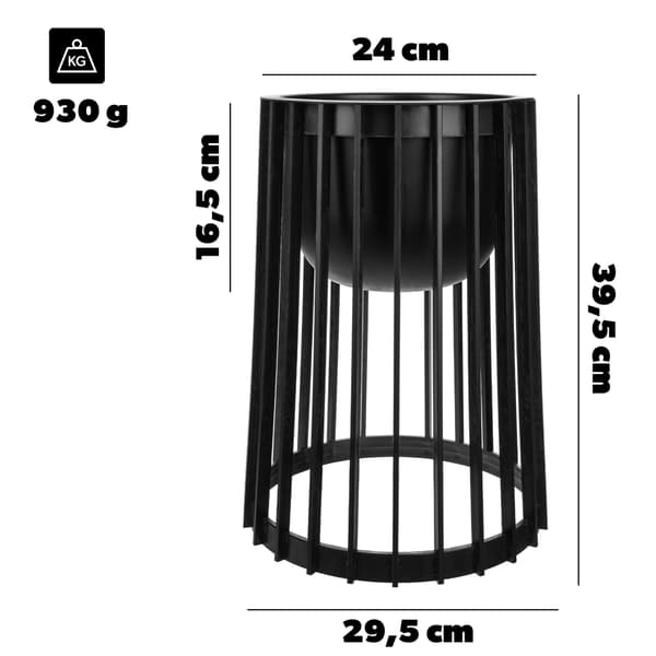KADAX Loft kaksipuolinen musta kukkateline 39,5 cm + sisus