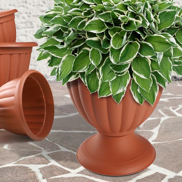 KADAX Urtepotte Havepotte Plæne 40cm Dæksel Urtepotte Terrasse Have Terrakotta