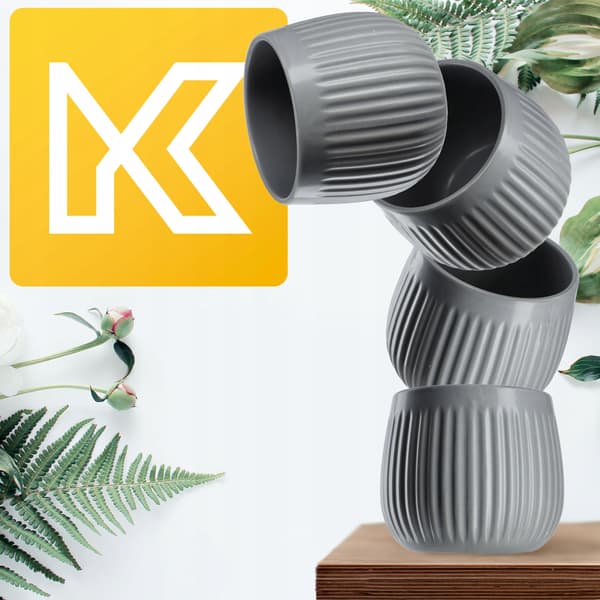 KADAX Keramik Urtepotte, Urtepotte, Rund, 14 cm, Grå