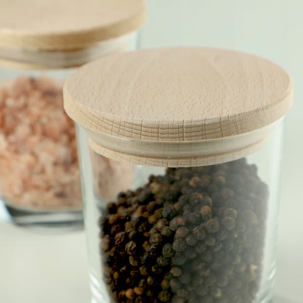 KADAX Madbeholder 245ml Glas Krydderibeholdere Organizer 3 stk
