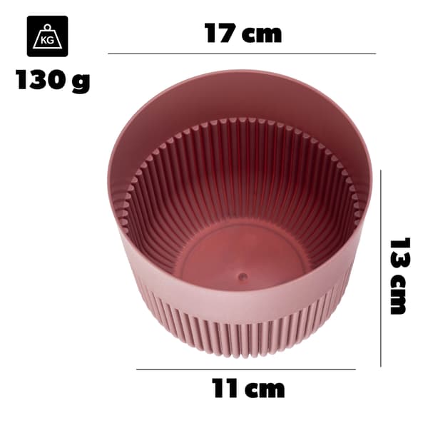 KADAX Blomkruka, Blomkruksskydd, 17 cm, Plast, Rund, Räfflad, Rosa