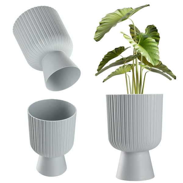 KADAX Blomkruka, Blomkruka, Gräsmatta, Plastlock, 14 cm, Blomställ, Grå