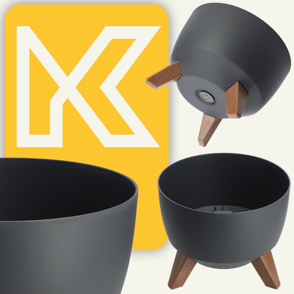 KADAX Urtepotte 24 cm Låg + Indsatsben Antracit