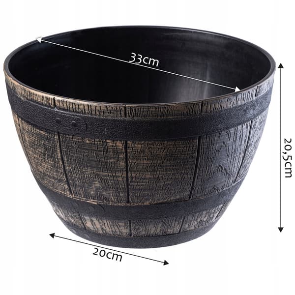 KADAX Urtepotte, Urtepotte, Plastlåg, Rund, Brun, 33 cm