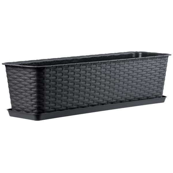 KADAX Balkonkasse Urtepotte med Blomsterfod 60 cm Antracit