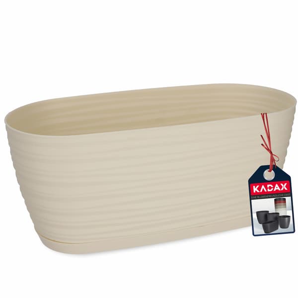KADAX Urtepotte 27cm Oval Urtepotte Plastik Creme