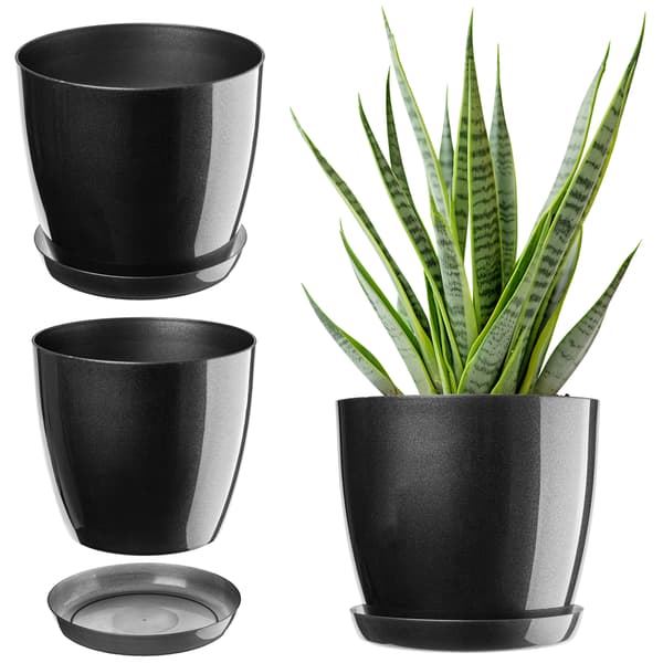 KADAX Urtepotte med Stativ Plastiklåg Urtepotte 28cm Grafit Kadax