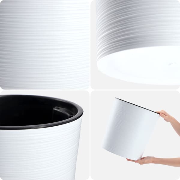 KADAX Blomkruka Vit Plastkruka För Blommor Växter 30cm