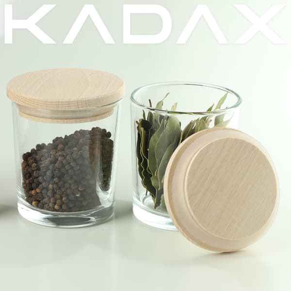 KADAX Madbeholder 245ml Glas Krydderibeholdere Organizer 6 stk.