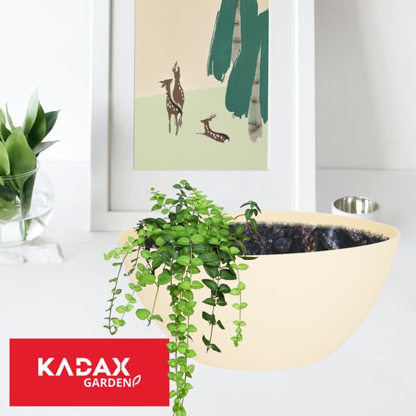 KADAX Urtepotte 30cm Oval Planteskjuler Plast Ecru