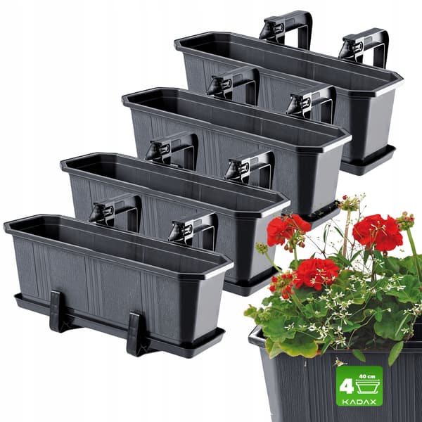 KADAX Balkonkasse 40 cm Urtepotteholdere 4 stk.