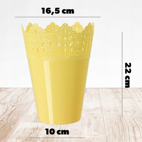 KADAX Urtepotte, Urtepotte, Låg, Høj, Plastik, 16,5 cm, Gul