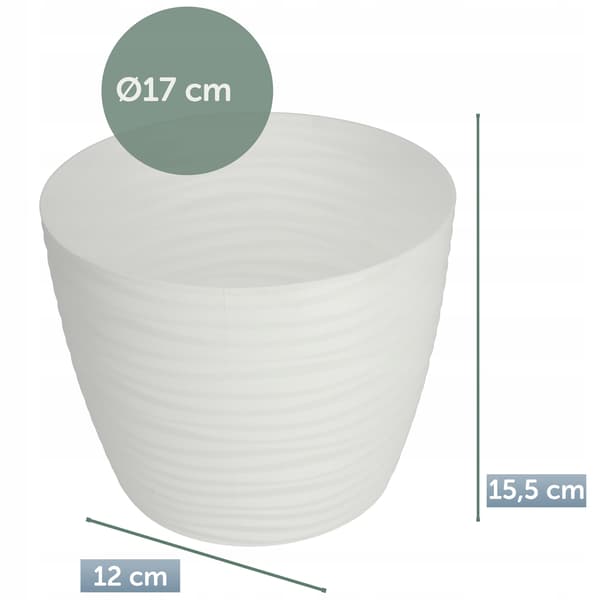 KADAX Blomkruka 17 cm Rund Plastblomkruka Vit