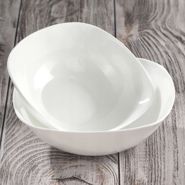 KADAX salatskål 16 cm glasskåle til suppe og snacks hvid sæt med 3