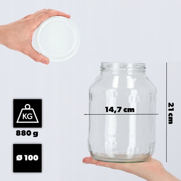 KADAX 2x Glaskrukker 2,5L Krukker til Honning, Marmelade, Likør, Kapsler Fi100