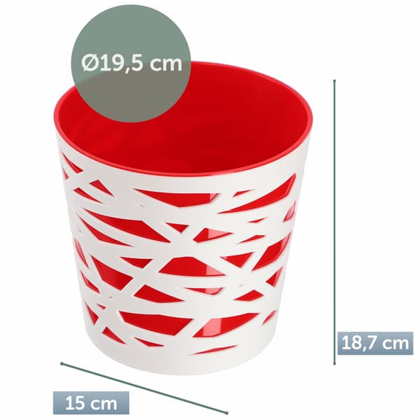 KADAX Urtepotte Plastik Lågindsats til Blomster og Planter 19 cm Rød