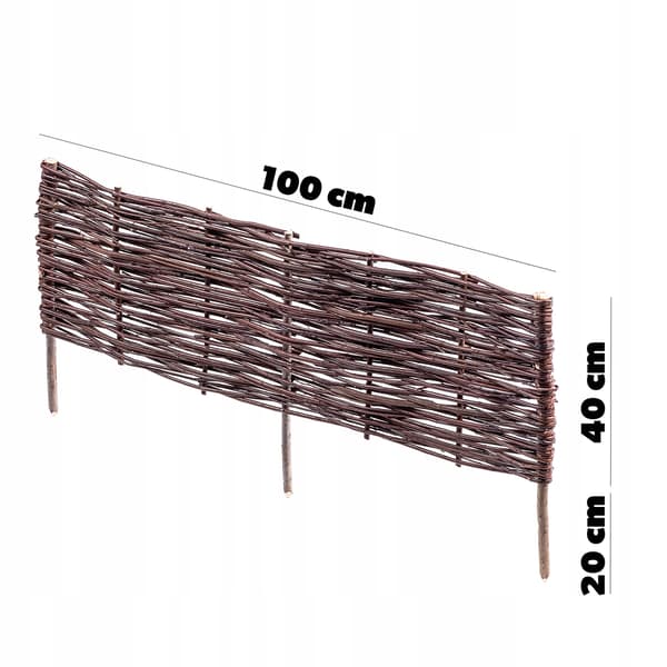 KADAX Trädgårdspalissadkantstängsel 100x40 cm högt staket