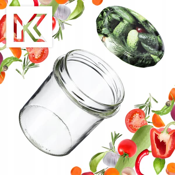 KADAX Avila muurauspurkit 350ml 50kpl 82mm + kannet "Cucumbers"