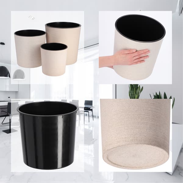 KADAX Urtepotte, Urtepotte, Blomsterfod, 25 cm, til Stuen, Beige + Indsats