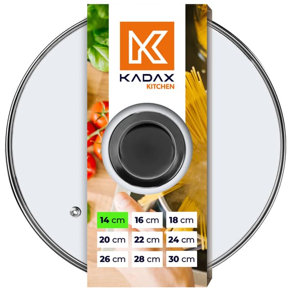 KADAX Glaslåg 14 cm Universal Varmebestandigt Gryde- og Pandedæksel