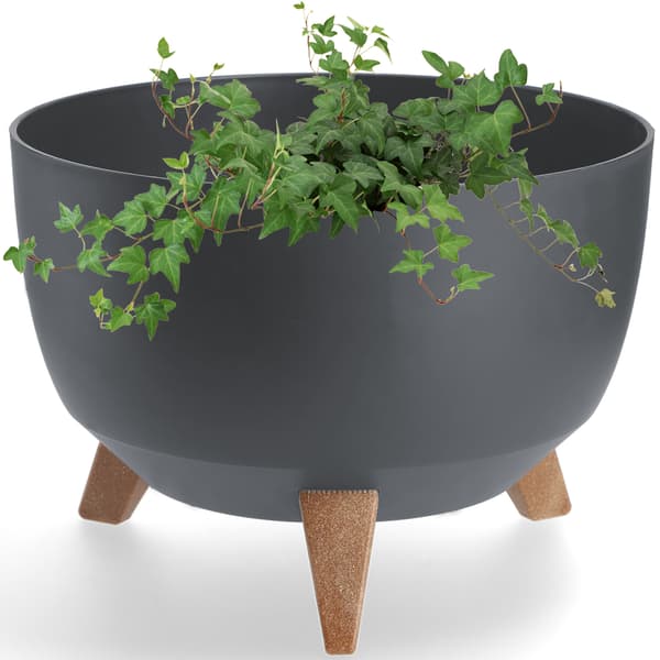 KADAX Blomkruka, Planter, Lock, Ben, Insats, Blomställning, 33cm, Antracit, Rund