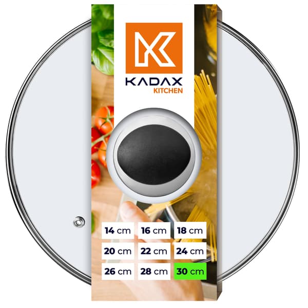 KADAX Glaslåg 30 cm Universal Varmebestandigt Gryde- og Pandedæksel