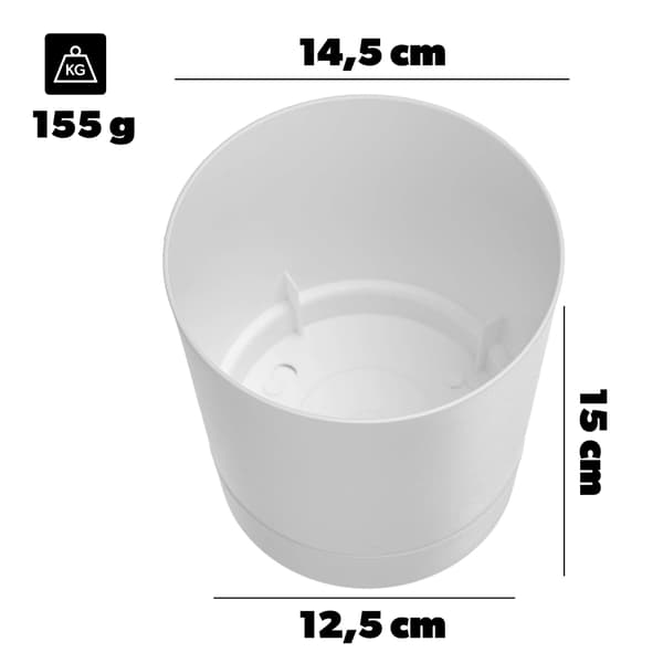 KADAX Urtepotte Urtepottedæksel med Underkop Rund 14,5 cm Sæt med 2