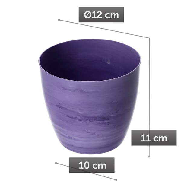 KADAX Urtepottedæksel 12 cm Rund Urtepotte til Stue Lilla Marmor