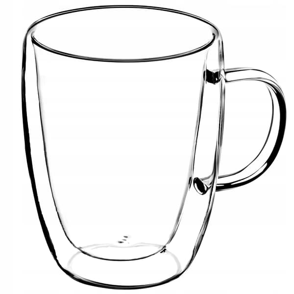 KADAX Termoglas för kaffe, te, latte, 350 ml dubbelväggiga muggar, 4 st