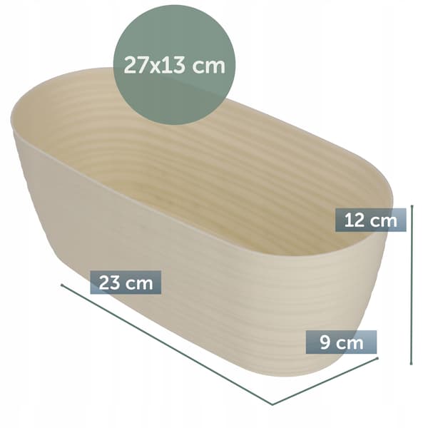 KADAX Urtepotte 27cm Oval Urtepotte Plastik Creme