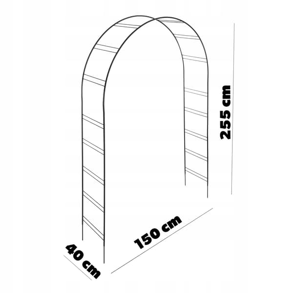 KADAX Havepergola til blomster og roser Metal Blomsterbue 255 cm