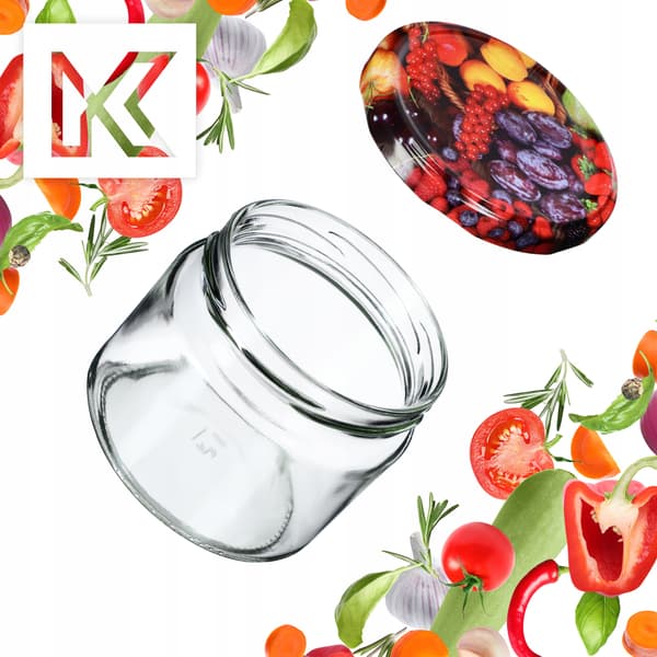 KADAX Sonka muurauspurkit 330ml 50kpl 82mm + "Fruit" kannet