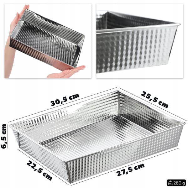 KADAX Rektangulär Bakplåt för Kakform 30x25x6cm