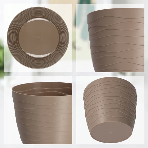 KADAX Urtepotte Plastiklåg til Blomster og Planter Beige Rund 19 cm
