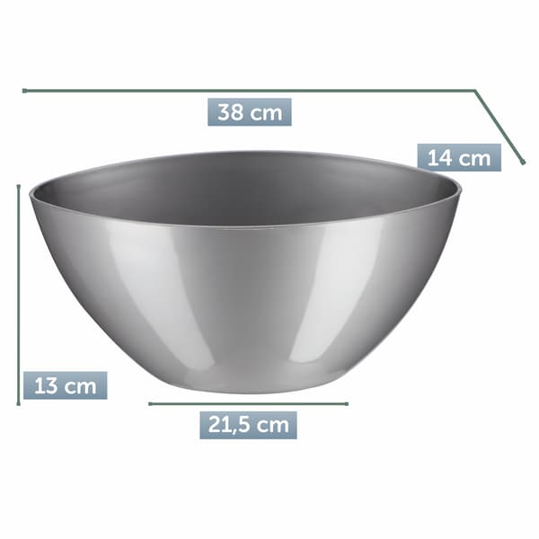 KADAX Urtepotte 38cm Oval Urtepottedæksel Plastik Sølv