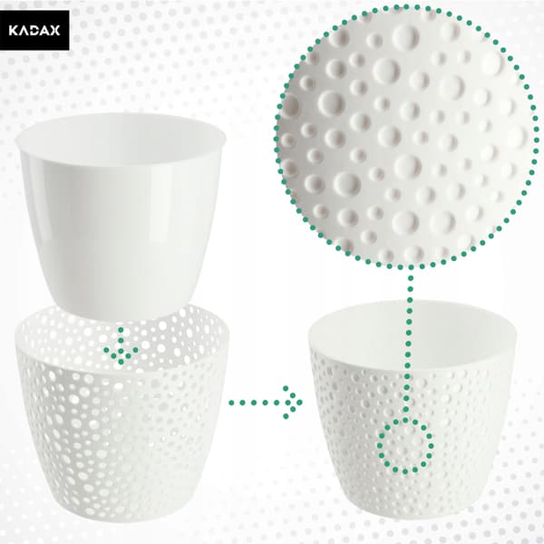 KADAX Blomkruka, Blomkruka, Runt Lock, Plast Blomställ, 11 cm Vit