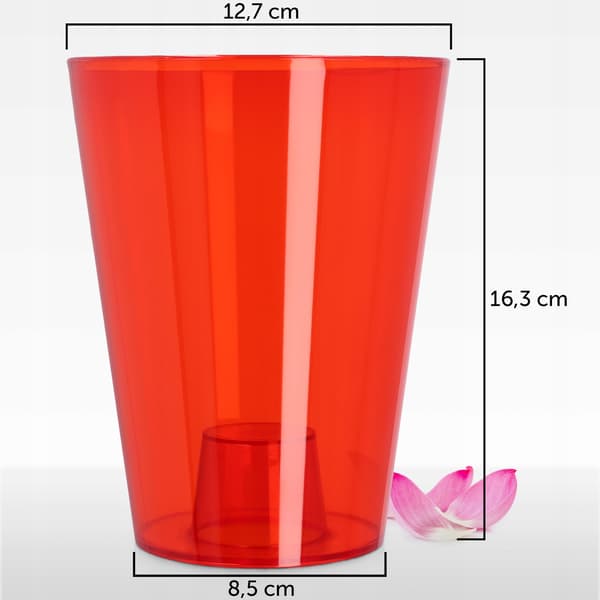 KADAX Urtepotte Orkidé Planter Plastik Urtepotte Rød Stærk 12cm