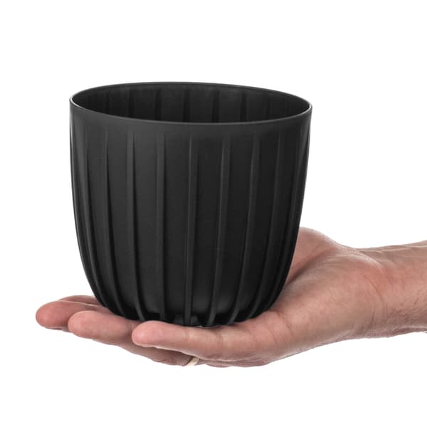 KADAX Urtepotte Urtepottedæksel 12,5 cm Rund Plastik Blomsterfod Sort