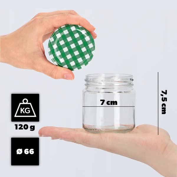 KADAX Lerma purkituspurkit 200ml 10kpl 66mm + kansi "Green grid"