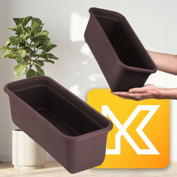 KADAX Balkonkasse 40 cm Urtepotte Urtepotte Balkon Brun